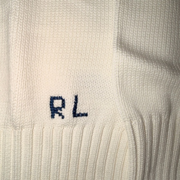 Ralph Lauren White Sweater with Bear Motif SZ L - Picture 8 of 9